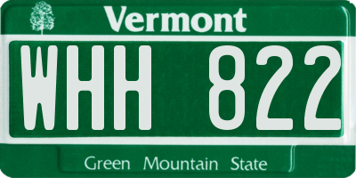 VT license plate WHH822