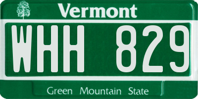 VT license plate WHH829