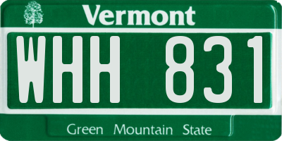VT license plate WHH831