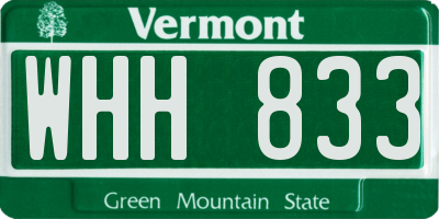 VT license plate WHH833