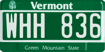 VT license plate WHH836