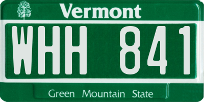 VT license plate WHH841