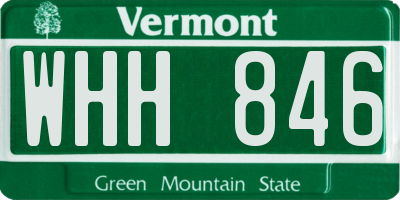 VT license plate WHH846