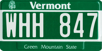 VT license plate WHH847