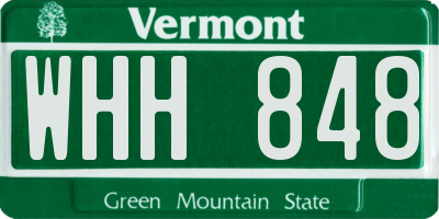 VT license plate WHH848