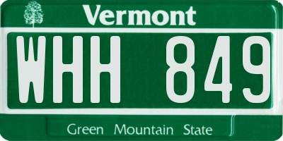 VT license plate WHH849