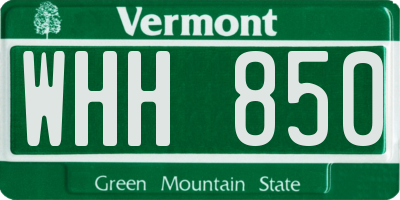 VT license plate WHH850