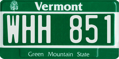 VT license plate WHH851