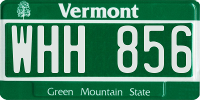 VT license plate WHH856