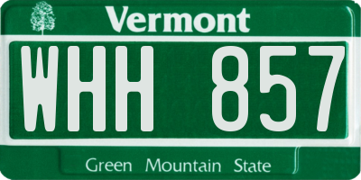VT license plate WHH857