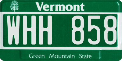 VT license plate WHH858