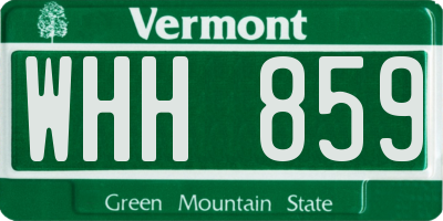 VT license plate WHH859