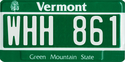 VT license plate WHH861