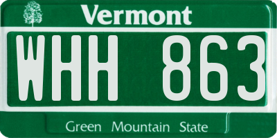 VT license plate WHH863
