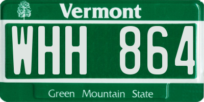 VT license plate WHH864