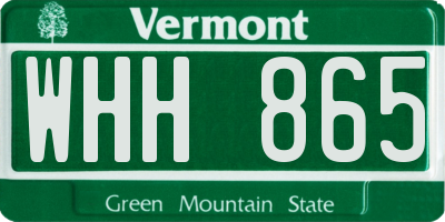 VT license plate WHH865