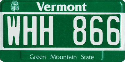 VT license plate WHH866