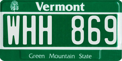 VT license plate WHH869