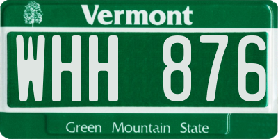 VT license plate WHH876