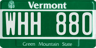 VT license plate WHH880