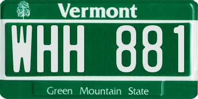 VT license plate WHH881
