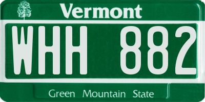 VT license plate WHH882