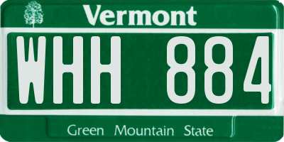 VT license plate WHH884