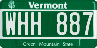 VT license plate WHH887