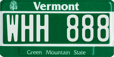 VT license plate WHH888