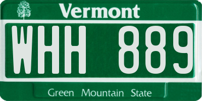 VT license plate WHH889