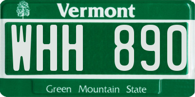 VT license plate WHH890