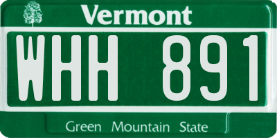 VT license plate WHH891