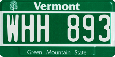 VT license plate WHH893