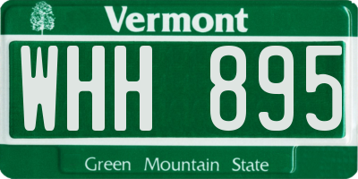 VT license plate WHH895
