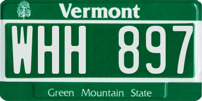 VT license plate WHH897