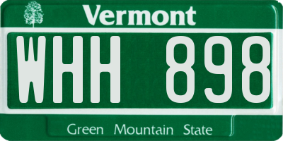 VT license plate WHH898