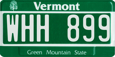 VT license plate WHH899