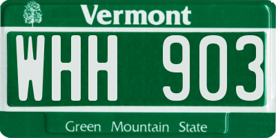 VT license plate WHH903