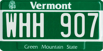 VT license plate WHH907
