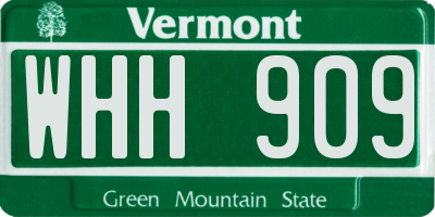 VT license plate WHH909