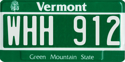 VT license plate WHH912