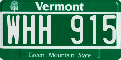 VT license plate WHH915