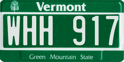 VT license plate WHH917