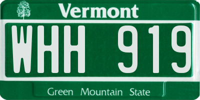 VT license plate WHH919