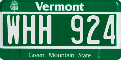 VT license plate WHH924