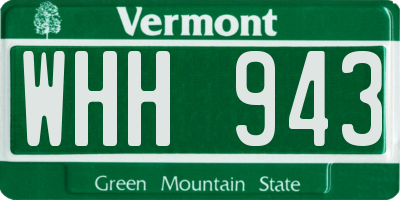 VT license plate WHH943