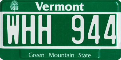 VT license plate WHH944