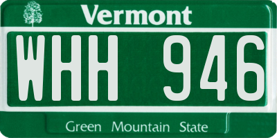 VT license plate WHH946