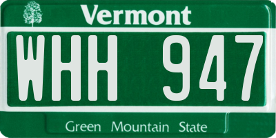 VT license plate WHH947