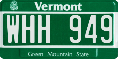 VT license plate WHH949